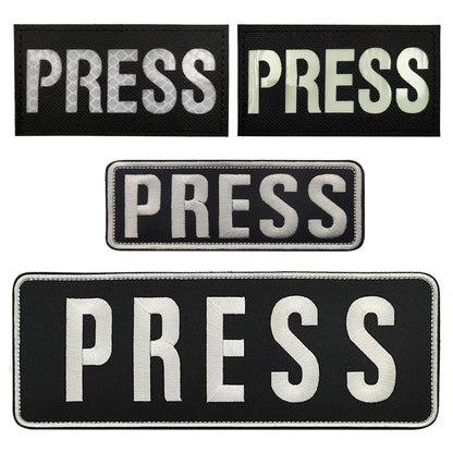 Patch Brassard Brodé PRESS MEDIA INSTRUCTOR – Réfléchissant & Lumineux | Velcro
