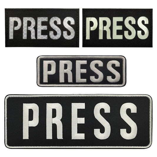 Patch Brassard Brodé PRESS MEDIA INSTRUCTOR – Réfléchissant & Lumineux | Velcro