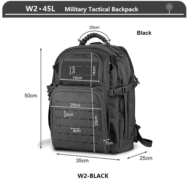 Sac à Dos Tactique 3 Jours – 38/45L | Imperméable, Résistant, Molle | Randonnée, Militaire, Survie - BLACKBEARD OUTDOOR INDUSTRIES