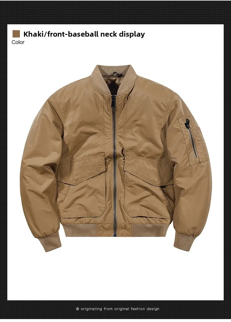 Men's Casual Thickened Cotton Jacket Removable Fur Collar Autumn Winter Warm Stand Collar Looseness Style Chinese Origin BLACKBEARD OUTDOOR INDUSTRIES