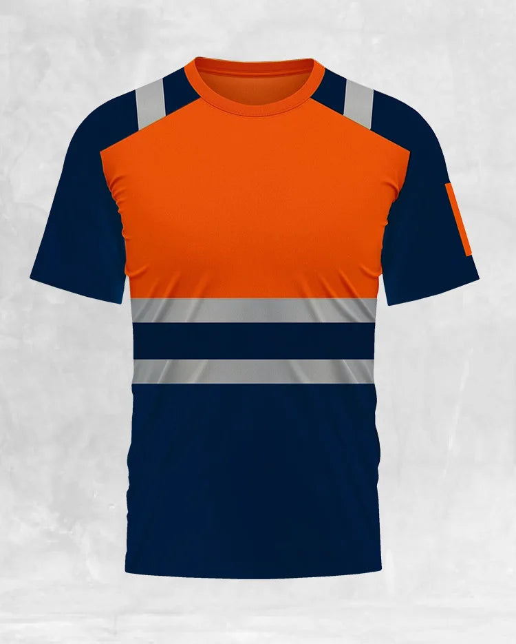 T-shirt de Sécurité Haute Visibilité – Été Respirant & Séchage Rapide Manches Courtes | Tissu Réfléchissant | Polyester Léger | Tailles L à XXXL - BLACKBEARD OUTDOOR INDUSTRIES