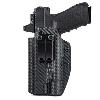 Holster IWB Kydex Glock 19 19X 23 25 32 44 45 + Olight Baldr Pro R – Port Dissimulé Ceinture, Rétention Réglable | Droitier & Gaucher - BLACKBEARD OUTDOOR INDUSTRIES