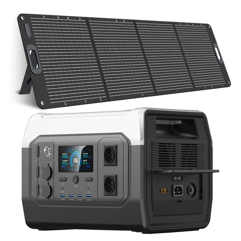 Station d'énergie portable XP1000 1024Wh avec batterie Lifepo4, fonction UPS et panneaux solaires pliables de 400W et 200W - BLACKBEARD OUTDOOR INDUSTRIES