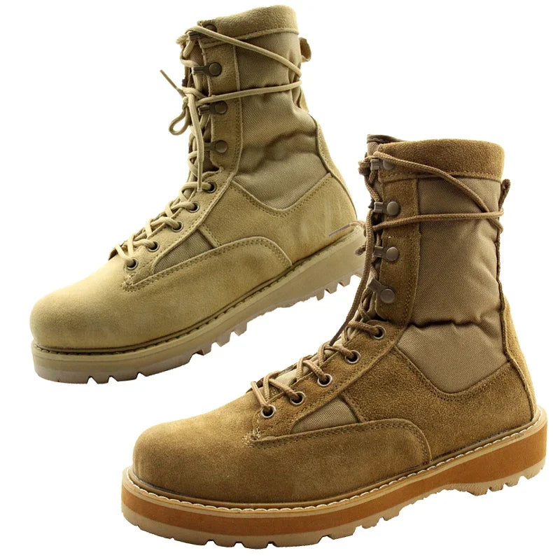 Bottes tactiques homme en cuir suédé