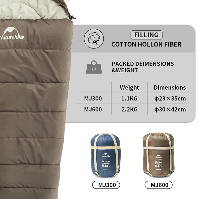 Sac de couchage sarcophage MJ300 et MJ600 – Camping et bivouac