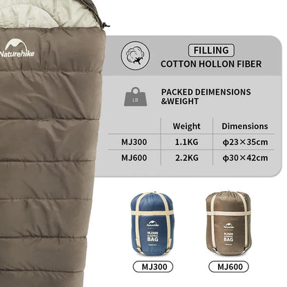 Sac de couchage sarcophage MJ300 et MJ600 – Camping et bivouac
