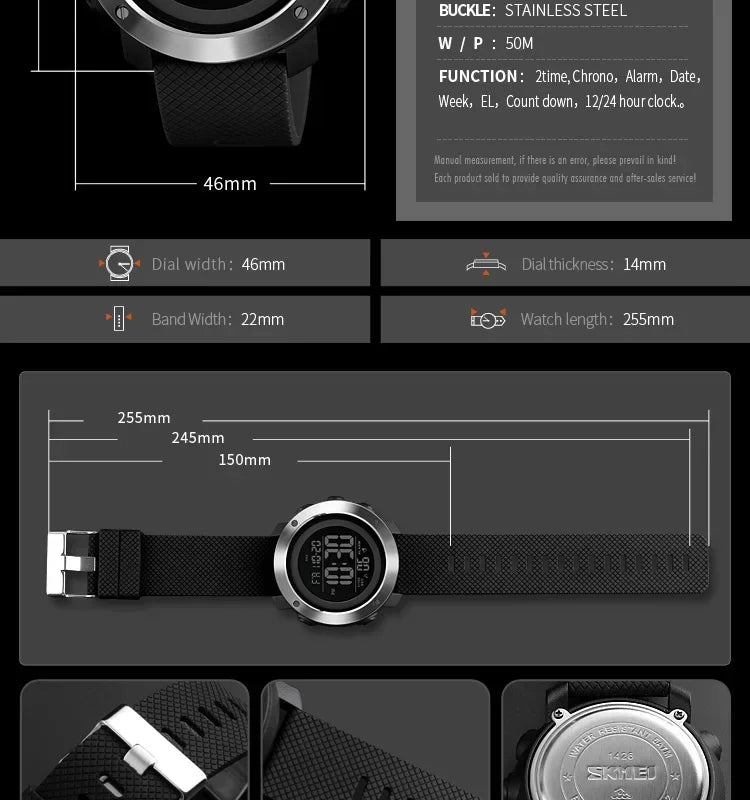 Montre Digitale Homme SKMEI 1426 – Sport, Alarme, Étanche 5Bar - BLACKBEARD OUTDOOR INDUSTRIES