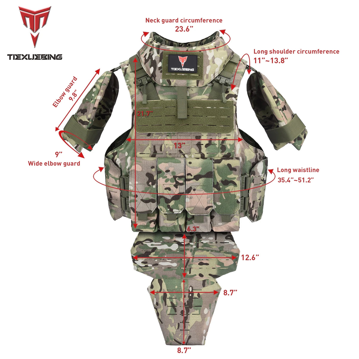 Porte-plaques tactique en nylon 1000D avec système MOLLE laser