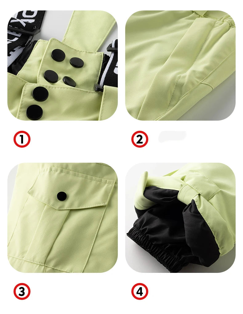 Pantalon de Ski Enfant Imperméable Coupe-Vent Chaud – Snowboard Hiver – Fille & Garçon – Tailles 6 à 16 Ans