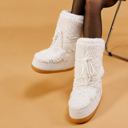 Bottes de neige à fourrure et semelle épaisse