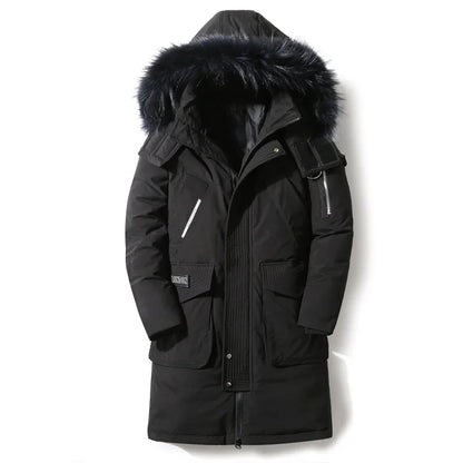 Parka homme en duvet de canard à capuche amovible