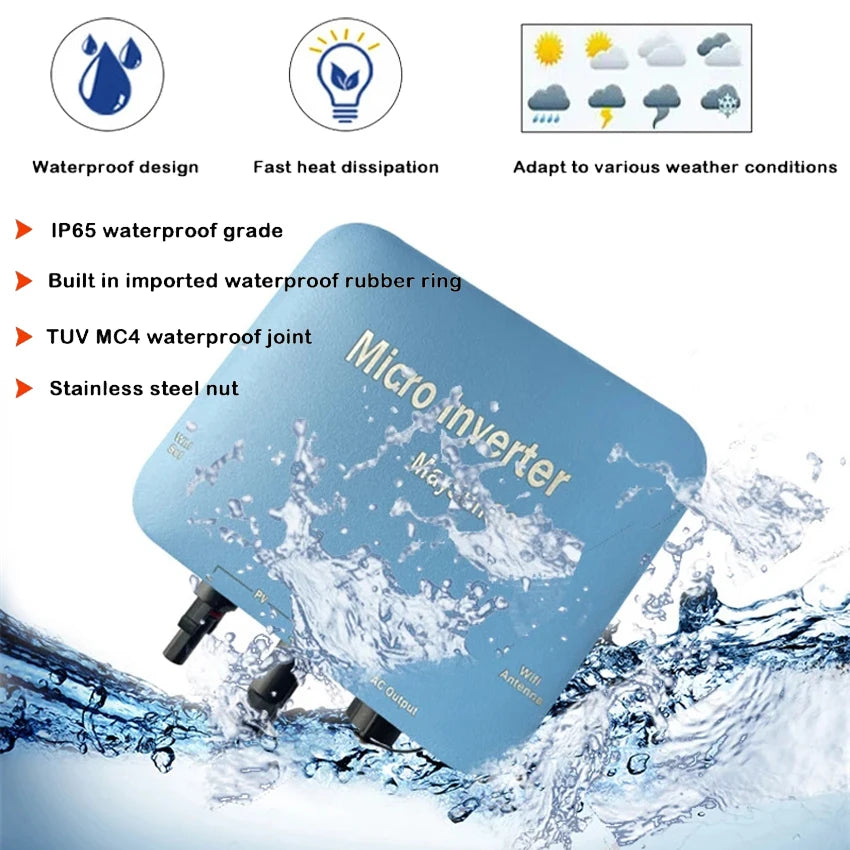 Onduleur Solaire On-Grid 1000W MaySun avec Connecteurs MC, WIFI & Surveillance Cloud - BLACKBEARD OUTDOOR INDUSTRIES