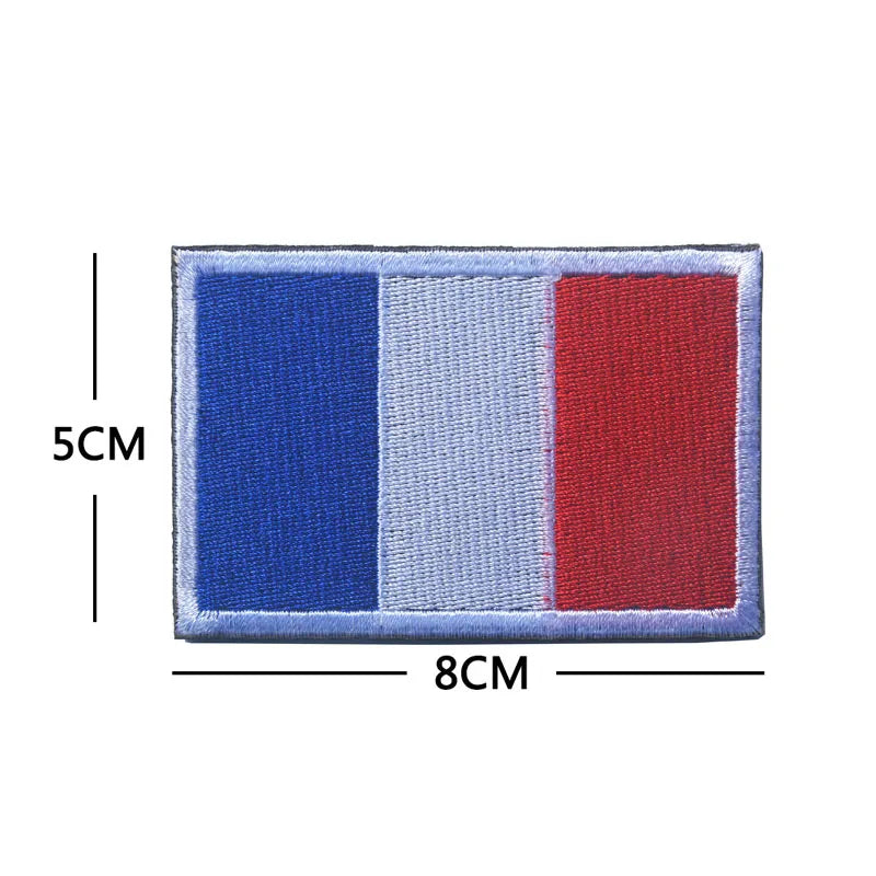 Patch Drapeau France Rectangulaire Brodé – Hook & Loop ou Couture | DIY Veste, Sac, Casquette, Brassard | 12 Modèles - BLACKBEARD OUTDOOR INDUSTRIES