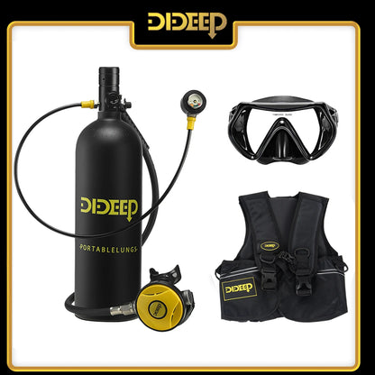 Mini bouteille de plongée 2 L avec masque et sac de transport
