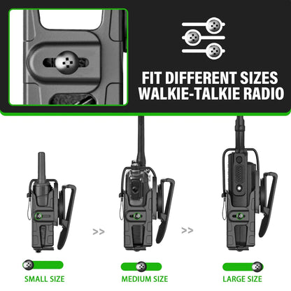 Holster Radio Universel Réglable – Étui Coque Rigide Quick Draw pour Motorola APX6000, Kenwood, Hytera – Noir ou Vert