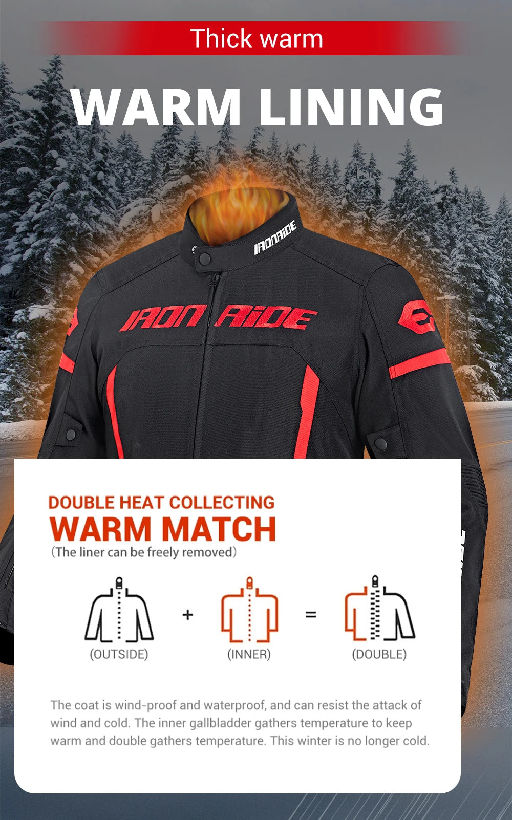 Motorcycle Jacket Waterproof Motorcross Jacket Pants Moto Jacket Windproof Riding Motorbike Clothes With Protective Gear M-3XL BLACKBEARD OUTDOOR INDUSTRIES