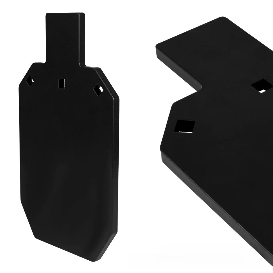 Cible de tir en acier noire 12 × 7 pouces à suspendre