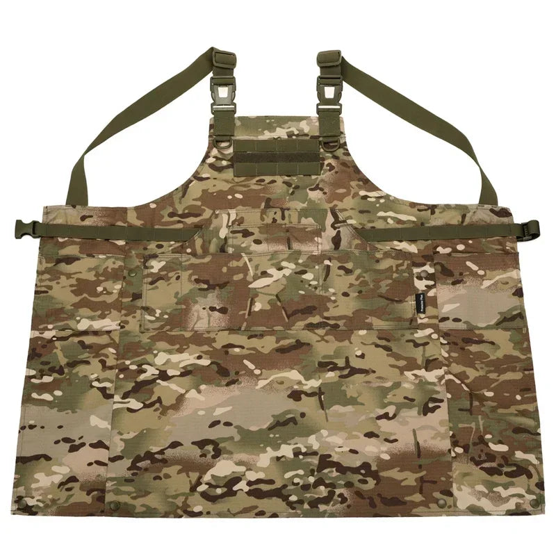 Tablier tactique 12 poches MOLLE, camouflage ou uni, taille unique