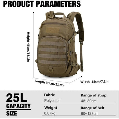 Sac à dos tactique 25 L MOLLE et sac de voyage