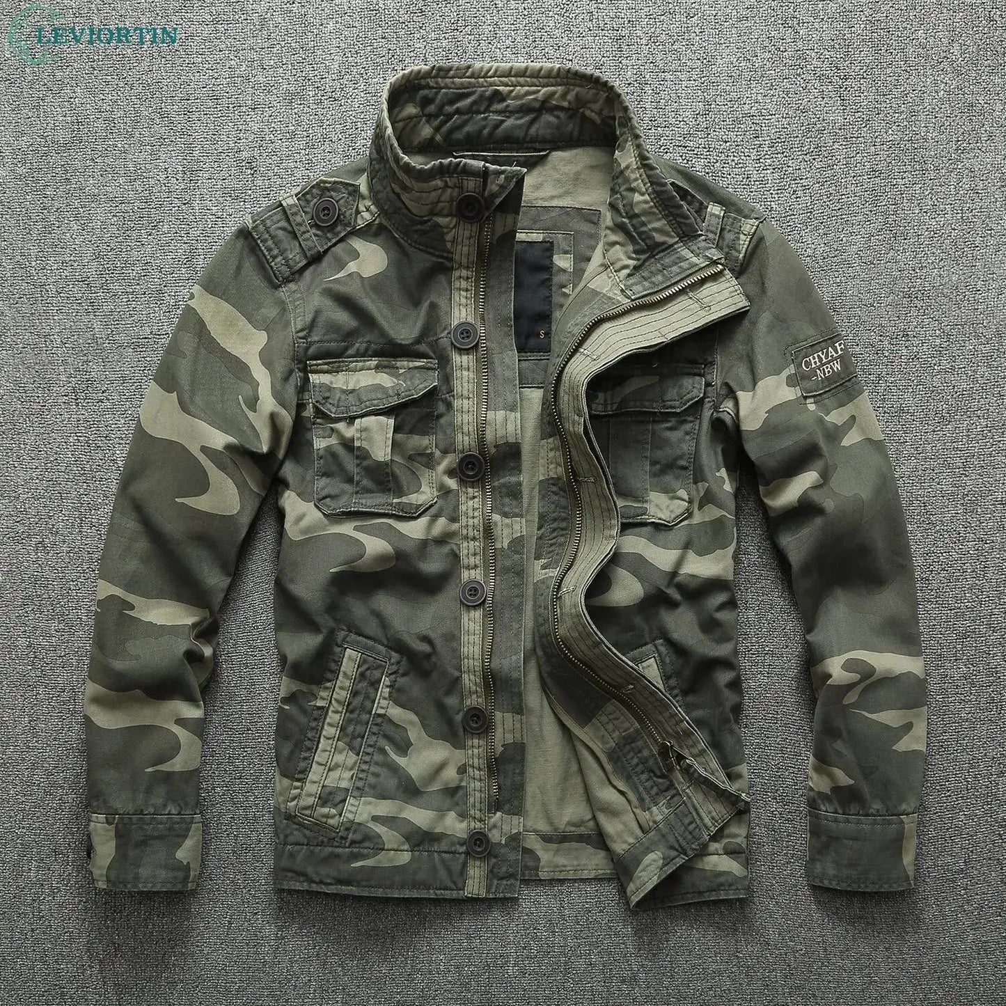 Veste Cargo Militaire Camouflage Homme — Coton Lourd, Col Montant, Multi-Poches | Workwear & Outdoor | S à XXXL - BLACKBEARD OUTDOOR INDUSTRIES