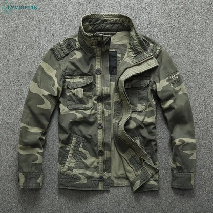 Veste Cargo Militaire Camouflage Homme — Coton Lourd, Col Montant, Multi-Poches | Workwear & Outdoor | S à XXXL - BLACKBEARD OUTDOOR INDUSTRIES
