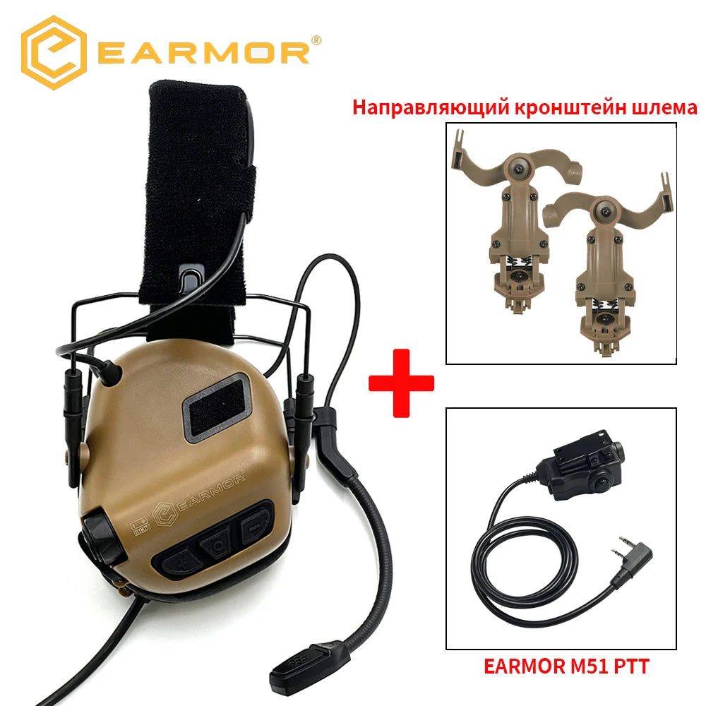 Casque de tir Earmor M32 SE – antibruit électronique avec micro, PTT M51 et support ARC pour casque - BLACKBEARD OUTDOOR INDUSTRIES