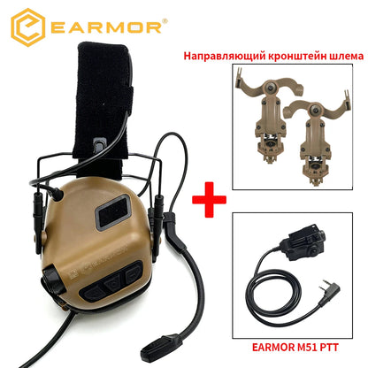 Casque de tir Earmor M32 SE – antibruit électronique avec micro, PTT M51 et support ARC pour casque - BLACKBEARD OUTDOOR INDUSTRIES