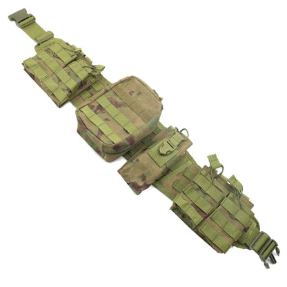 Kit Ceinture Tactique MOLLE Multifonction + Sacoche de Taille – Oxford 900D Camouflage