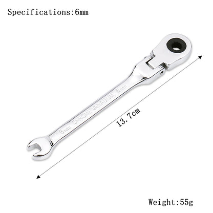 Clé à Cliquet Flexible 72 Dents en Acier Chrome Vanadium – 6 à 27 mm - BLACKBEARD OUTDOOR INDUSTRIES