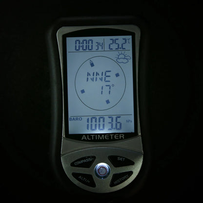 Compteur Numérique LCD Multifonction - Altimètre, Baromètre, Thermomètre, Boussole et Prévisions Météo - BLACKBEARD OUTDOOR INDUSTRIES