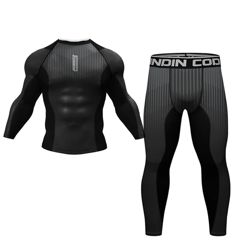 Ensemble Rashguard MMA – T-Shirt + Pantalon Compression – Jiu Jitsu / Kickboxing / Grappling - BLACKBEARD OUTDOOR INDUSTRIES