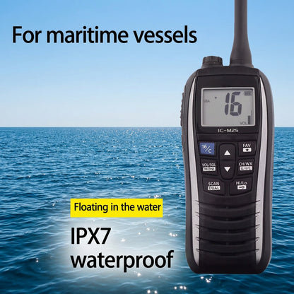 Radio VHF marine portable IC-M25 avec indice IPX7