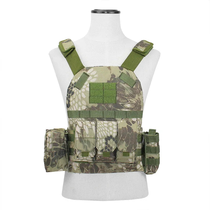 Gilet Tactique Enfant - Gilet Militaire Airsoft et Chasse Camouflage pour Enfants - Équipement Outdoor Paintball Molle BLACKBEARD OUTDOOR INDUSTRIES