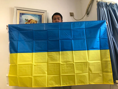 Drapeau National de l'Ukraine 90x150 cm - Bannière Suspendue en Polyester Bleu Jaune UA UKR pour Décoration BLACKBEARD OUTDOOR INDUSTRIES