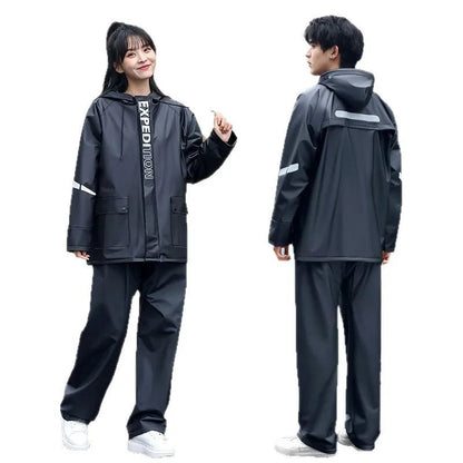 Set de Poncho de Pluie Séparé avec Pantalons - Ensemble Complet Résistant aux Tempêtes, Imperméable,  Réfléchissant BLACKBEARD OUTDOOR INDUSTRIES