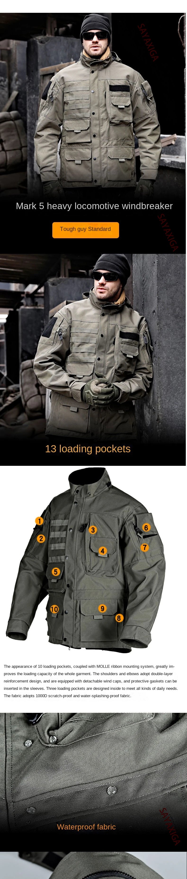 Veste d'Hiver Multifonctionnelle pour Homme – Veste Imperméable, Ample et Confortable avec Capuche Détachable BLACKBEARD OUTDOOR INDUSTRIES
