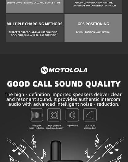 MOTOLOLA MT-888 Talkie-Walkie 4G/5G PoC - Communication à Portée Mondiale - BLACKBEARD OUTDOOR INDUSTRIES