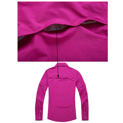 Chemise Randonnée Femme TRVLWEGO – Manches Amovibles UPF50+ Séchage Rapide Anti-Moustiques