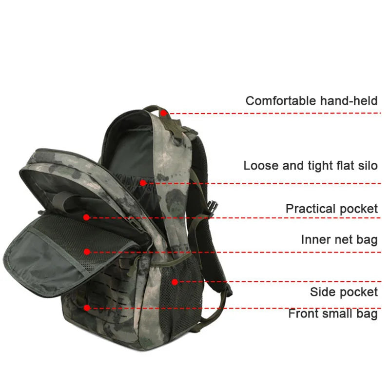 Sac à dos tactique DSB103 en Oxford – Housse de pluie incluse