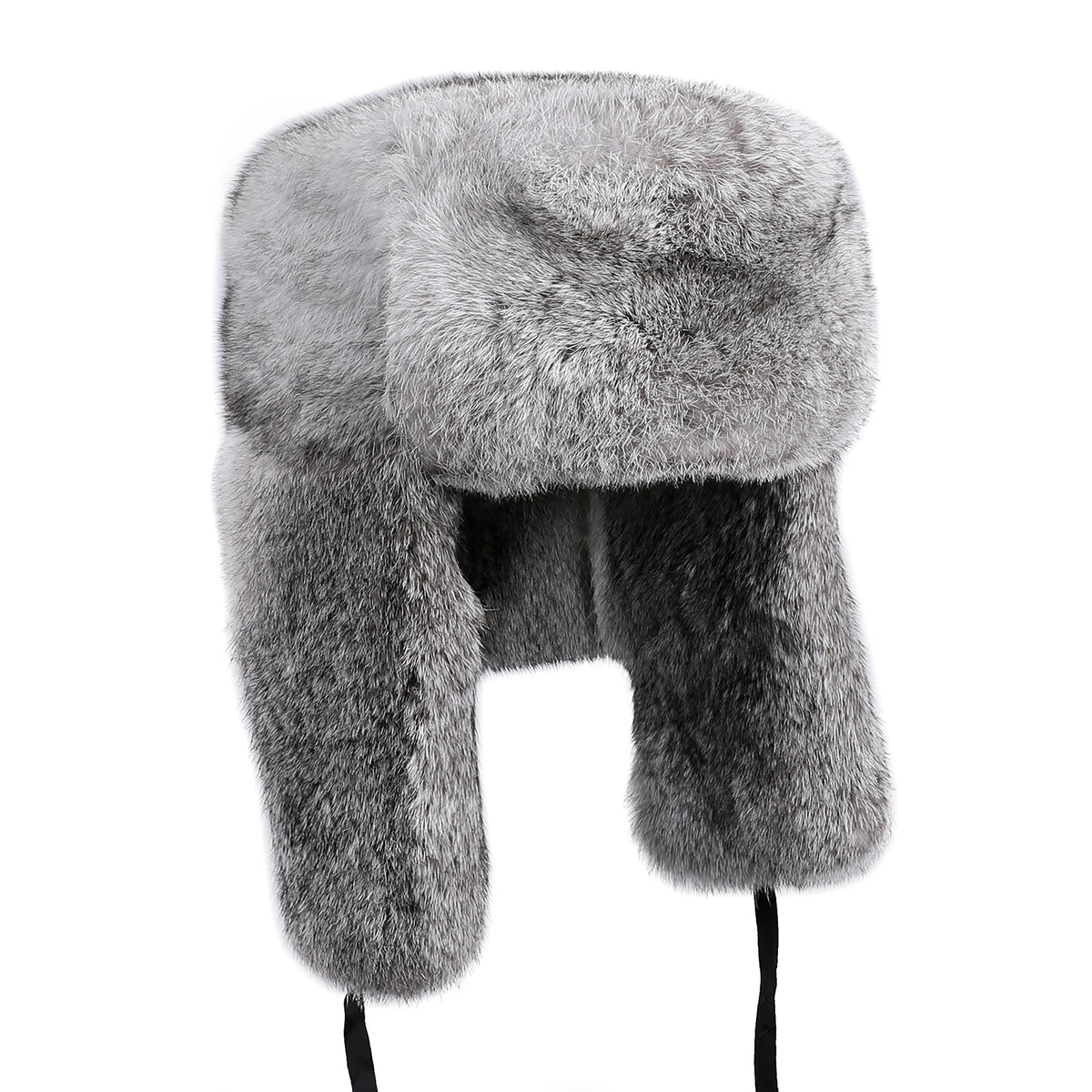 Chapka Ushanka en Vraie Fourrure de Lapin - Bonnet Aviateur Hiver à Oreillettes