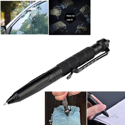Stylo Tactique Militaire – Brise-Vitre Tungstène, Autodéfense & Écriture | 6 Recharges