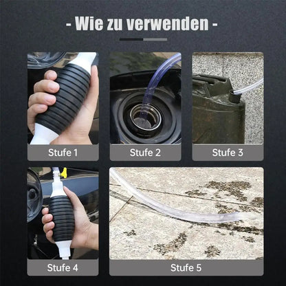 Pompe Manuelle de Transfert Multifonction – Pompe à Carburant, Huile, Eau, Diesel, Nettoyeur Liquide avec Colliers Métalliques Antifuite - BLACKBEARD OUTDOOR INDUSTRIES