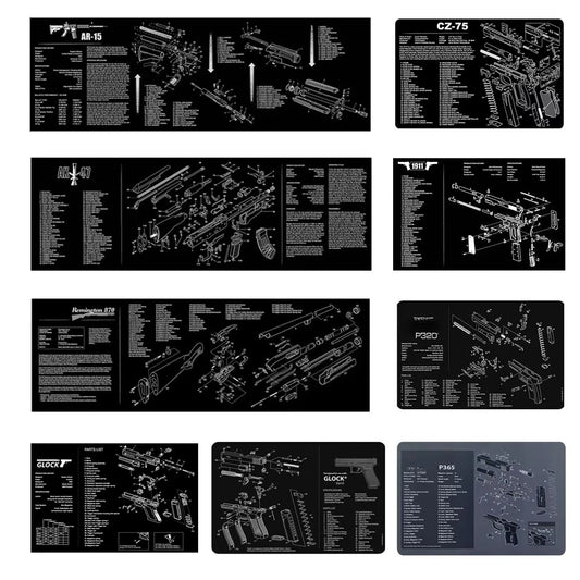 Tapis de Nettoyage pour Arme | Tapis Souris Multi-Armes – AR15, AK47, Remington 870, Glock, CZ75, P226, 1911… - BLACKBEARD OUTDOOR INDUSTRIES