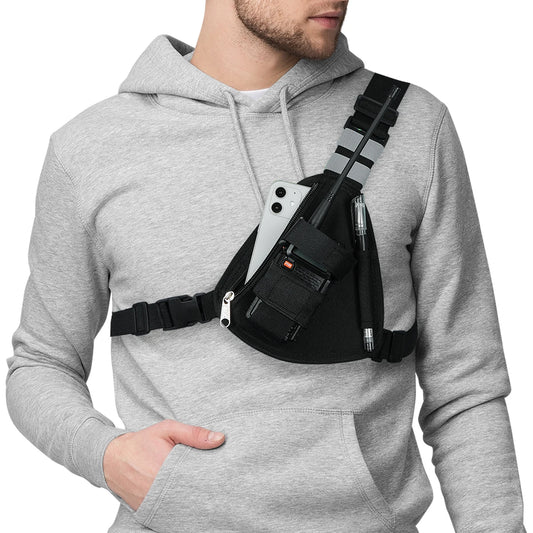 Gilet Tactique Poitrine Nylon – Holster Radio Baofeng BF-888S UV-5R | 4 Coloris | Mains Libres - BLACKBEARD OUTDOOR INDUSTRIES