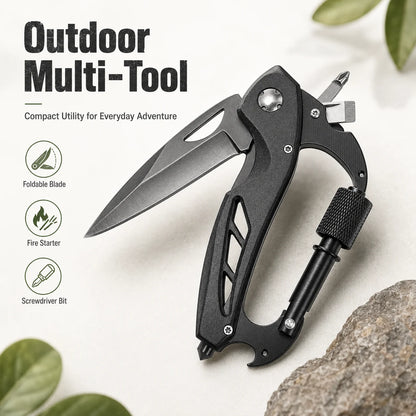 Mousqueton Multifonction EDC – Tournevis, Ouvre-Bouteille & Outil Pliant | Clip de Ceinture