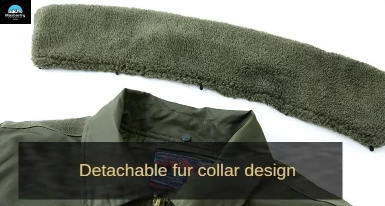 Veste Bomber Homme MA-1 Hiver – Col Fourrure | Veste Militaire Fonctionnelle avec Grandes Poches – Style Chasseur & Avion - BLACKBEARD OUTDOOR INDUSTRIES