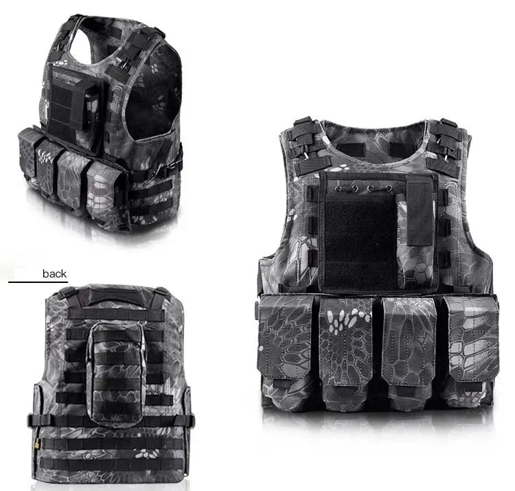 Gilet tactique AUKUPKEE MOLLE ajustable pour la sécurité, le combat, la chasse, et l'entraînement airsoft - BLACKBEARD OUTDOOR INDUSTRIES