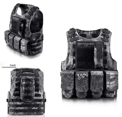 Gilet tactique AUKUPKEE MOLLE ajustable pour la sécurité, le combat, la chasse, et l'entraînement airsoft - BLACKBEARD OUTDOOR INDUSTRIES