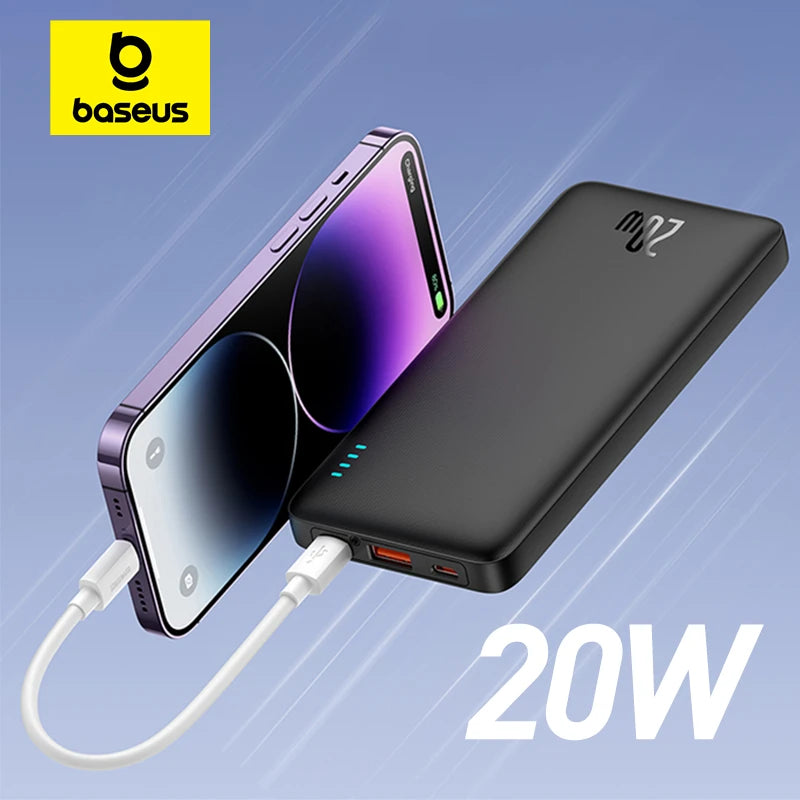 Baseus Airpow Power Bank 10000mAh / 20000mAh – Charge Rapide 20W avec Câbles Intégrés - BLACKBEARD OUTDOOR INDUSTRIES