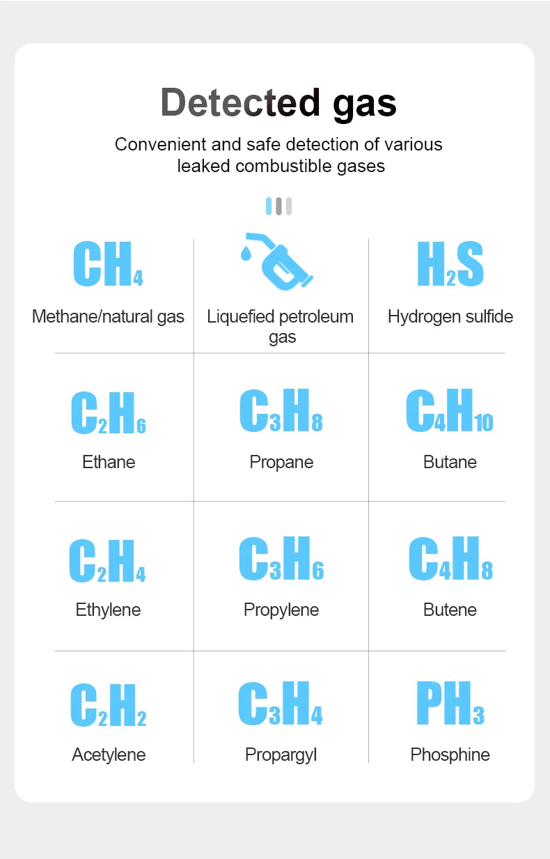Détecteur de Fuite de Gaz Inflammable – Analyseur de Gaz Naturel, LPG, Méthane, Alcool (50000 PPM/LEL%) avec Sonde Flexible - BLACKBEARD OUTDOOR INDUSTRIES